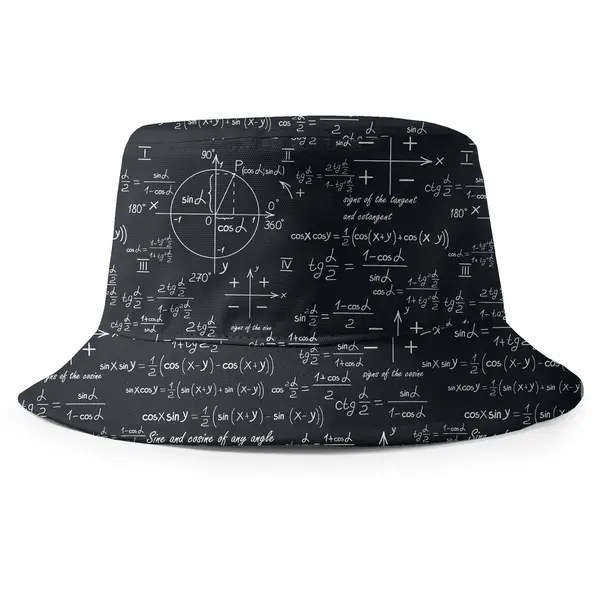 unit circle trigonometry formulas sine cosine tangent mathematical equations bucket hat for women