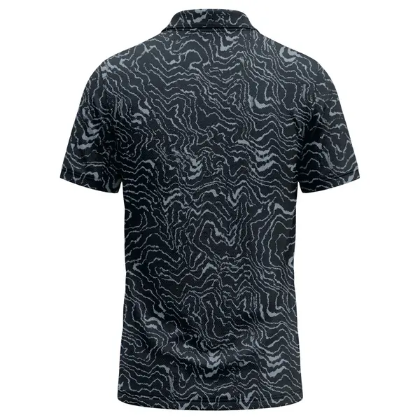 Abstract Swirl Pattern Black White Modern Golf Men's Performance Polo Shirt – back